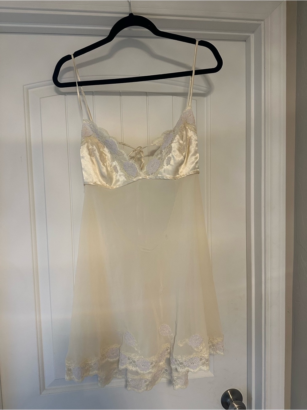 Victoria's Secret Ivory Satin and Lace Chemise